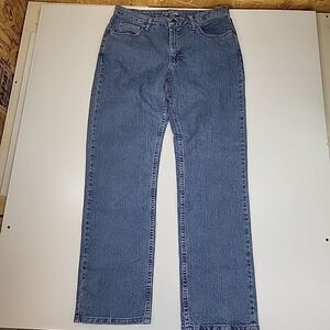 Riders By Lee Women's Size 12 M Blue Wide Leg Straight Denim Jeans Stretch‎